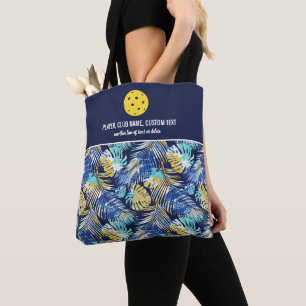 Blauw palmboompatroon Aangepast Pickleball Paddle Draagtas