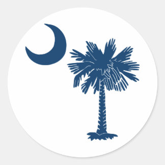 Blauw Palmetto op witte Sticker