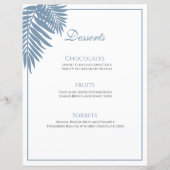 Blauw Palmhuwelijk 8.5x11  Dessert Menu (Voorkant)