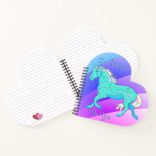 Blauw Palomino Paard (pastel regenboog) Notitieboek
