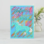 Blauw Palomino Verjaardag (kleurrijke bladeren/pic Kaart (Staand voorkant)