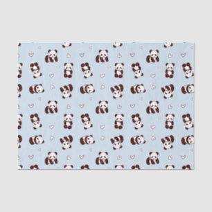 Blauw Panda Hart Weefsel Papier
