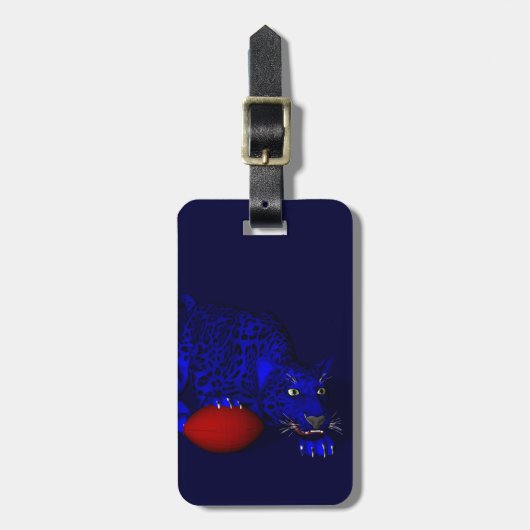 Blauw panter bagagelabel (Voorkant verticaal)