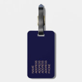 Blauw panter bagagelabel (Achterkant verticaal)