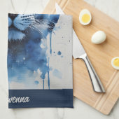 Blauw panter theedoek (Quarter Fold)