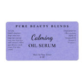 Blauw papier Textuur olie Serumlabels Etiket (Voorkant)