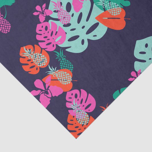 Blauw papier voor ananas (Detail)