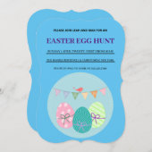 Blauw Pasen Eenvoudige Brunch Ei Hunt Uitnodiging (Voorkant / Achterkant)