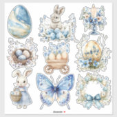 Blauw Pasen Set 2 Sticker (Vel)