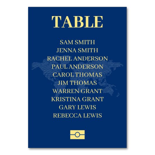 Blauw Paspoort Bestemming Bruiloft Zitkaarten Kaart (Voorkant)