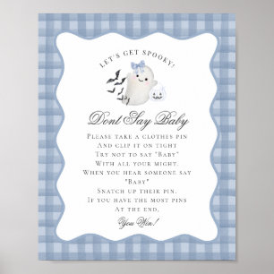 Blauw Pastel Little Boo Geest Niet Zeggen Baby Spe Poster