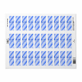 Blauw pastelkleurige naam datum boho retro lijnen etiket (Full Sheet)