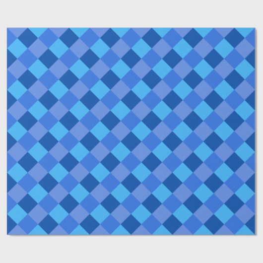 Blauw Patchwork Wrapping Papier (Vlak)