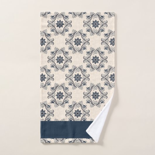 Blauw patroon bad handdoek (Handdoek)