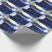 Blauw patroon cadeaupapier (Hoek)