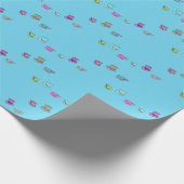 Blauw patroon cadeaupapier (Hoek)
