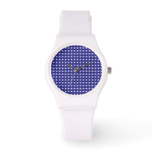 Blauw patroon horloge
