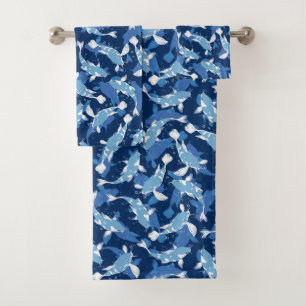 Blauw patroon - Koi Fish Bad Handdoek