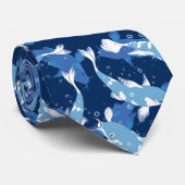 Blauw patroon - Koi Fish Stropdas (Opgerold)