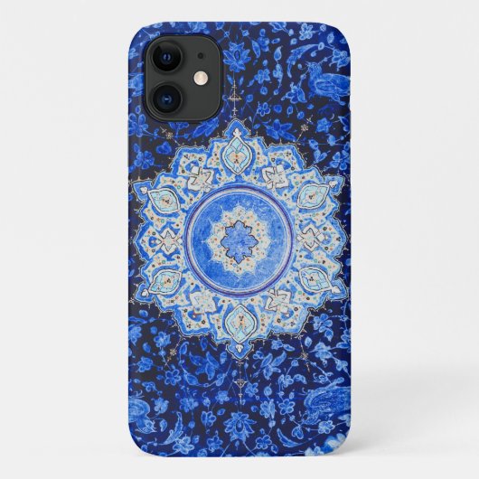  blauw patroon met Floral Mandala Case-Mate iPhone Case (Achterkant)