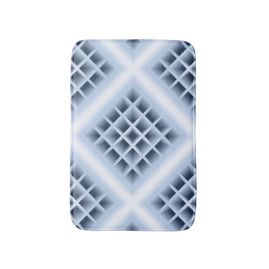 Blauw patroon met vierkante openingen badmat (Voorkant Verticaal)