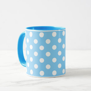 blauw patroon met witte stippen mok