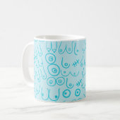 Blauw patroon modern koffiemok (Voorkant links)