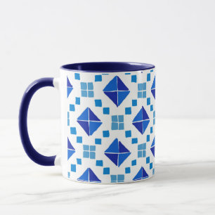 Blauw patroon mok