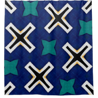 Blauw patroon ontworpen douchegordijn