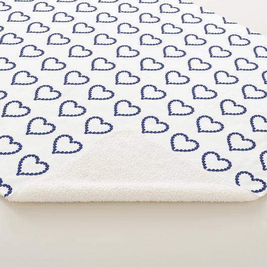 Blauw patroon sherpa deken (3/4)