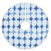 Blauw Patroon Shibori Tie Dye Print Kerstboom Rok (Voorkant)