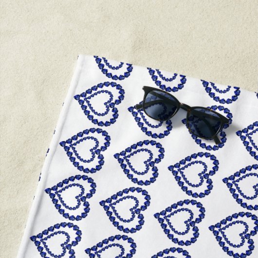 Blauw patroon strandlaken (In situ)