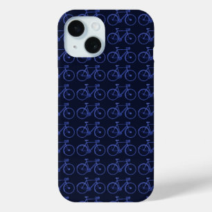 Blauw patroon van fietsen
