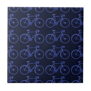 Blauw patroon van fietsen tegeltje