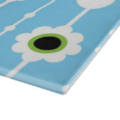 blauw patroon van vogel en bloemen snijplank (Hoek)