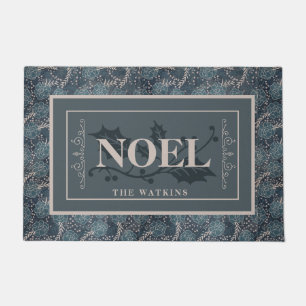 Blauw patroonNIEL, persoonlijke kerstmis Deurmat