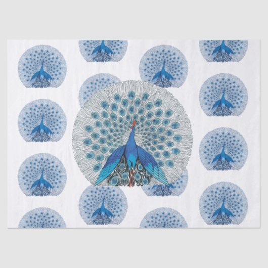  blauw patroonpatroon tissuepapier (Voorkant)