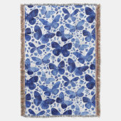 Blauw patroonpatroon Waterverf Deken (Voorkant Verticaal)