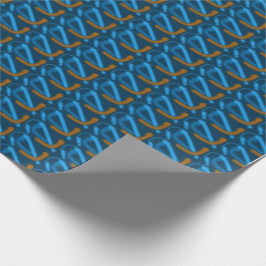 Blauw patroonverpakkingspapier cadeaupapier (Hoek)