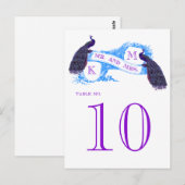 Blauw  Pauw Trouwtafel Nummer 8806CE Briefkaart (Voorkant / Achterkant)