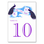 Blauw  Pauw Trouwtafel Tafelnummer (Achterkant)