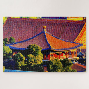 Blauw paviljoen dak   Verboden Stad Legpuzzel