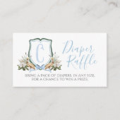 Blauw Pelikaan Jongen Baby shower Luier Raffle Informatiekaartje (Voorkant)