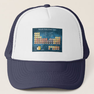 Blauw periodiek systeem van bierstijlen trucker pet