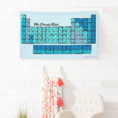Blauw Periodiek Tabel Chemie Elementen Spandoek (Insitu)