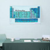 Blauw Periodiek Tabel Chemie Elementen Spandoek (Beurs)