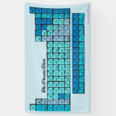 Blauw Periodiek Tabel Chemie Elementen Spandoek (Verticaal)