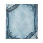 Blauw perkament gotisch briefpapier notitieblok (Voorkant)