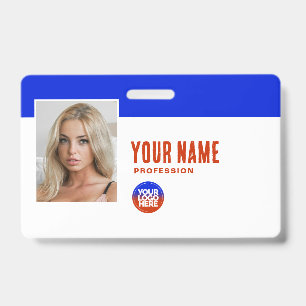 Blauw Personeelsfoto ID Bedrijfsnaam Veiligheid Badge