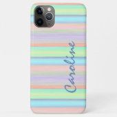 Blauw Perzik Blush Roze Lime Groene Strepen Patroo Case-Mate iPhone Case (Achterkant)